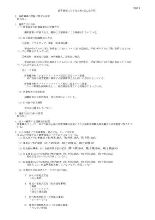 注記(法人全体) | 社会福祉法人 福岡市民生事業連盟